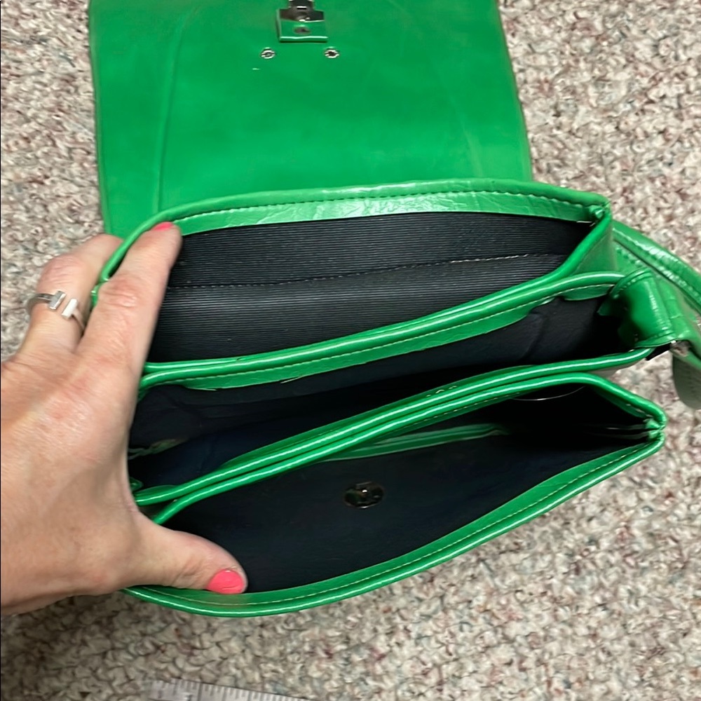 Vintage 60s Green Leather Shoulder Bag - Picture 12 of 12